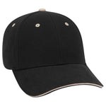 Otto 6 Panel Low Pro Baseball Cap, Brushed Cotton Twill Sandwich Visor Hat - 23-370 - Picture 10 of 11