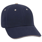 Otto 6 Panel Low Pro Baseball Cap, Brushed Cotton Twill Sandwich Visor Hat - 23-370 - Picture 8 of 11