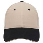 Otto 6 Panel Low Profile Baseball Cap, Brushed Cotton Twill Sandwich Visor Hat - 23-430