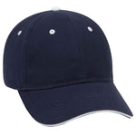 Otto 6 Panel Low Profile Baseball Cap, Brushed Cotton Twill Sandwich Visor Hat - 23-430 - Picture 20 of 22