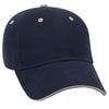 Otto 6 Panel Low Profile Baseball Cap, Brushed Cotton Twill Sandwich Visor Hat - 23-430