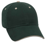 Otto 6 Panel Low Profile Baseball Cap, Brushed Cotton Twill Sandwich Visor Hat - 23-430 - Picture 19 of 22