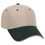 Otto 6 Panel Low Profile Baseball Cap, Brushed Cotton Twill Sandwich Visor Hat - 23-430 - Picture 11 of 22