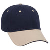 Otto 6 Panel Low Profile Baseball Cap, Brushed Cotton Twill Sandwich Visor Hat - 23-430