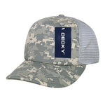 Decky 253 - Camo Foam Trucker Hat, 5 Panel Camouflage Trucker Cap