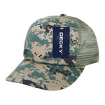 Decky 253 - Camo Foam Trucker Hat, 5 Panel Camouflage Trucker Cap