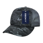 Decky 253 - Camo Foam Trucker Hat, 5 Panel Camouflage Trucker Cap
