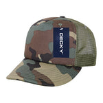 Decky 253 - Camo Foam Trucker Hat, 5 Panel Camouflage Trucker Cap