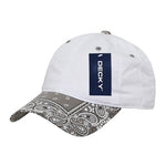 Decky 256 - 6 Panel Low Profile Relaxed Bandanna Bill Dad Hat, Paisley Cap