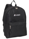 Everest Backpack Book Bag - Back to School Basic Style - Mid-Size Black