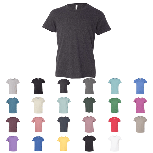 Bella + Canvas 3001YCVC Youth Kids CVC Unisex Jersey Tee T-Shirt