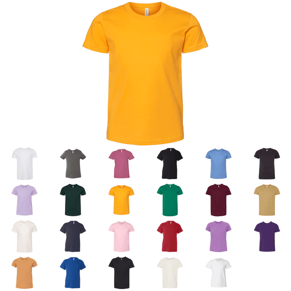 Bella + Canvas 3001Y Youth Kids Unisex Jersey Tee T-Shirt