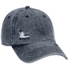 Otto 6 Panel Low Profile Dad Hat, Snow Washed Distressed Denim Cap - 104-1250