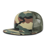 Decky 3021 - 5-Panel Ripstop Trucker Hat, Flat Bill Snapback Cap