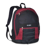 Everest Two-Tone Backpack w/ Mesh Pockets Burgundy