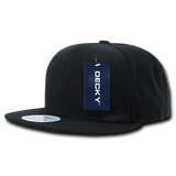 bulk snapback hats, wholesale snapback flat bill hats, blank snapback hats in bulk - Decky 350 - black