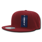 Decky 350 - Blank Snapback Hat, 6 Panel Flat Bill Cap