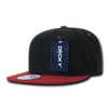 Decky 351 - Blank 2-Tone Snapback Hat, 6 Panel Flat Bill Cap