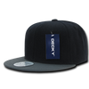 Decky 351 - Blank 2-Tone Snapback Hat, 6 Panel Flat Bill Cap