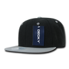 Decky 351 - Blank 2-Tone Snapback Hat, 6 Panel Flat Bill Cap