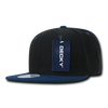Decky 351 - Blank 2-Tone Snapback Hat, 6 Panel Flat Bill Cap