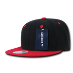 Lot of 6 Decky Snapback Hats Flat Bill Caps 2-Tone Color Bulk