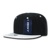 Decky 351 - Blank 2-Tone Snapback Hat, 6 Panel Flat Bill Cap