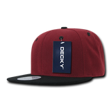 Decky 351 - Blank 2-Tone Snapback Hat, 6 Panel Flat Bill Cap - CASE Pricing
