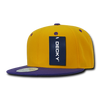 Decky 351 - Blank 2-Tone Snapback Hat, 6 Panel Flat Bill Cap