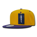 Lot of 6 Decky Snapback Hats Flat Bill Caps 2-Tone Color Bulk - Picture 16 of 40