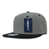Decky 351 - Blank 2-Tone Snapback Hat, 6 Panel Flat Bill Cap