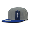 Decky 351 - Blank 2-Tone Snapback Hat, 6 Panel Flat Bill Cap