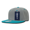 Decky 351 - Blank 2-Tone Snapback Hat, 6 Panel Flat Bill Cap