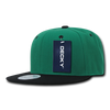 Decky 351 - Blank 2-Tone Snapback Hat, 6 Panel Flat Bill Cap
