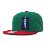 Lot of 12 Decky Snapback Hats Flat Bill Caps 2-Tone Color Bulk