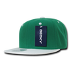 Decky 351 - Blank 2-Tone Snapback Hat, 6 Panel Flat Bill Cap