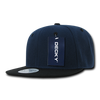 Decky 351 - Blank 2-Tone Snapback Hat, 6 Panel Flat Bill Cap