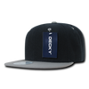 Decky 351 - Blank 2-Tone Snapback Hat, 6 Panel Flat Bill Cap