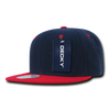 Decky 351 - Blank 2-Tone Snapback Hat, 6 Panel Flat Bill Cap