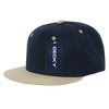 Decky 351 - Blank 2-Tone Snapback Hat, 6 Panel Flat Bill Cap