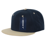Decky 351 - Blank 2-Tone Snapback Hat, 6 Panel Flat Bill Cap - CASE Pricing