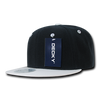 Decky 351 - Blank 2-Tone Snapback Hat, 6 Panel Flat Bill Cap