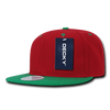 Decky 351 - Blank 2-Tone Snapback Hat, 6 Panel Flat Bill Cap