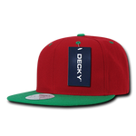 Lot of 6 Decky Snapback Hats Flat Bill Caps 2-Tone Color Bulk