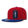 Decky 351 - Blank 2-Tone Snapback Hat, 6 Panel Flat Bill Cap