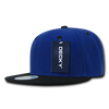 Decky 351 - Blank 2-Tone Snapback Hat, 6 Panel Flat Bill Cap