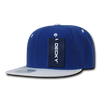 Decky 351 - Blank 2-Tone Snapback Hat, 6 Panel Flat Bill Cap