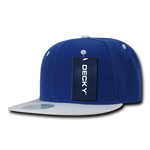Decky 351 - Blank 2-Tone Snapback Hat, 6 Panel Flat Bill Cap - CASE Pricing - Picture 35 of 40