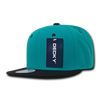 Decky 351 - Blank 2-Tone Snapback Hat, 6 Panel Flat Bill Cap