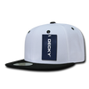 Decky 351 - Blank 2-Tone Snapback Hat, 6 Panel Flat Bill Cap